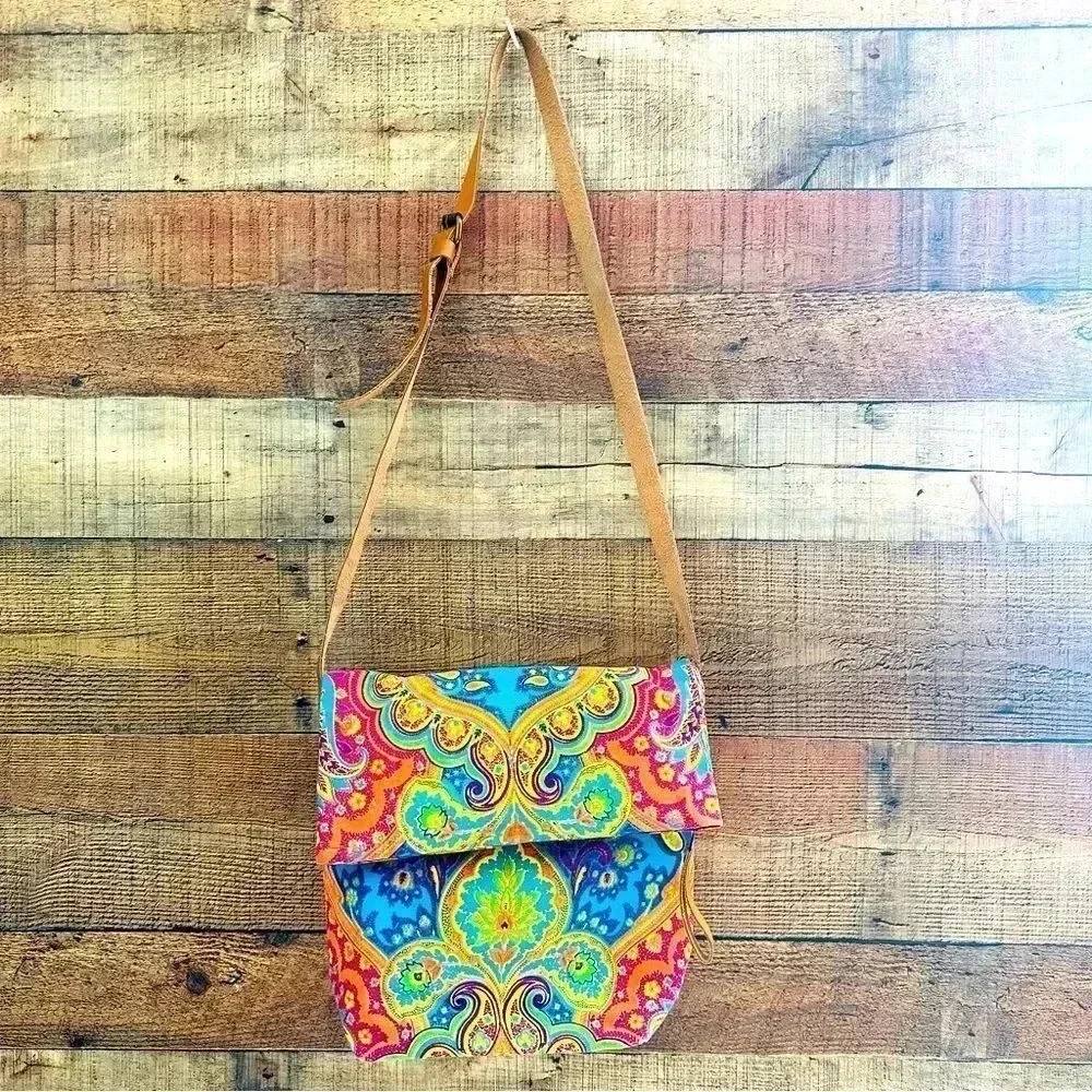 Paisley Neon Colored Crossbody Bag